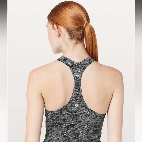 Lululemon Cool Racerback II *Nulu Twillines White Black Size 12 - Picture 1 of 10